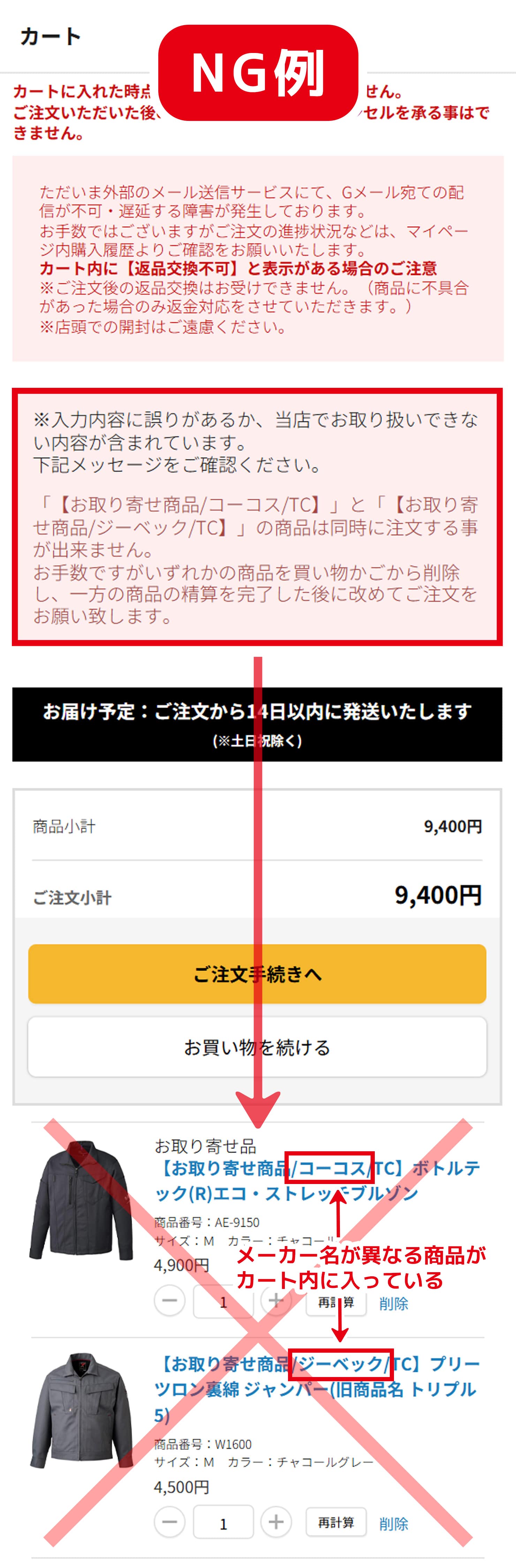 「メーカー取り寄せ商品」について